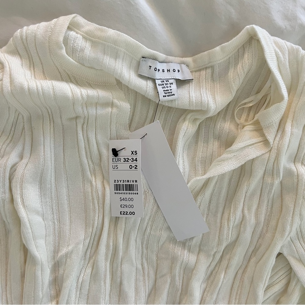 Topshop Ribbed V-Neck Sweater - Picture 4 of 4
